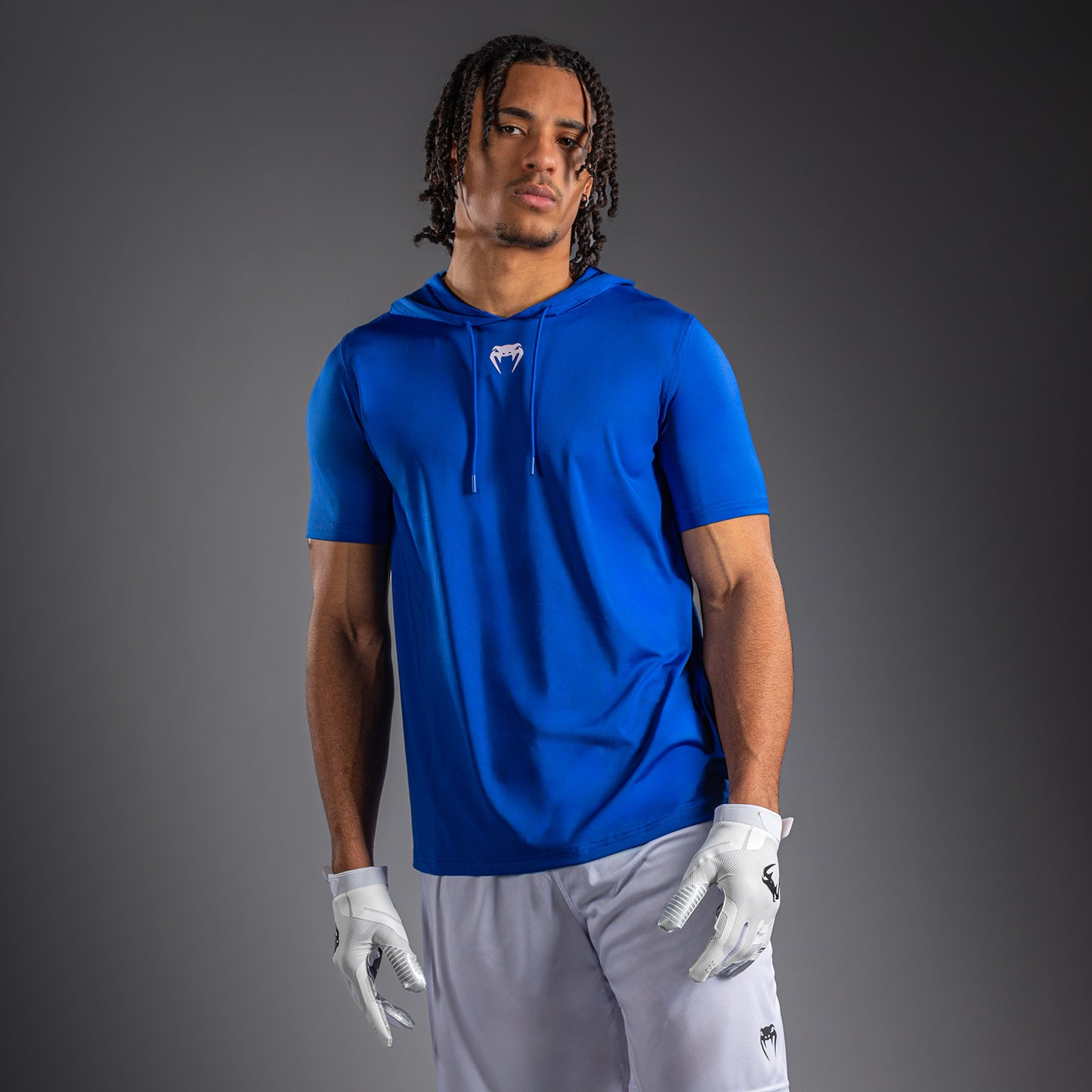 Venum Elite Short Sleeve Dry-Tech Hoodie - Royal Blue