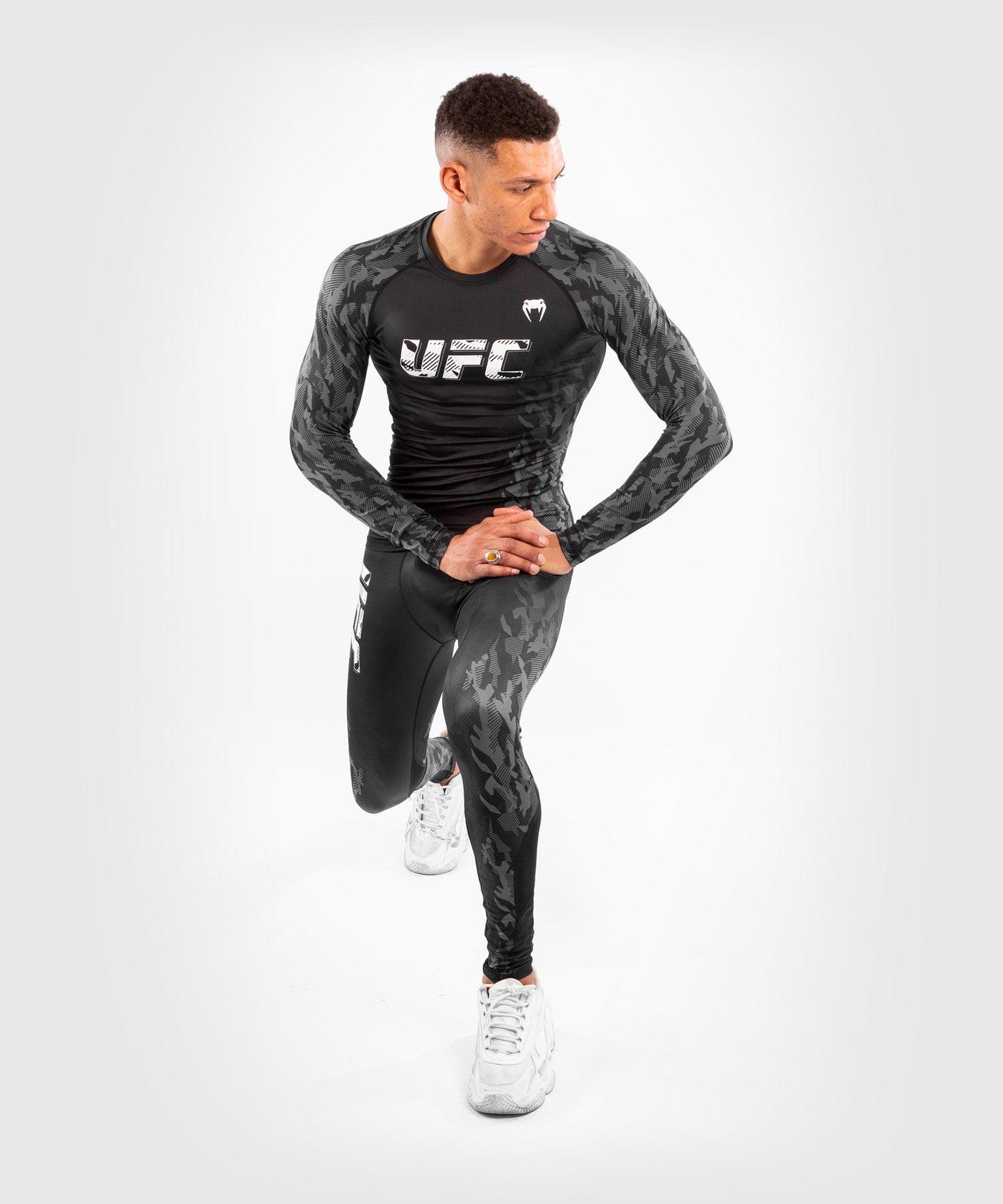 UFC Venum Authentic Fight Week Men's Performance Long Sleeve Rashguard - Black