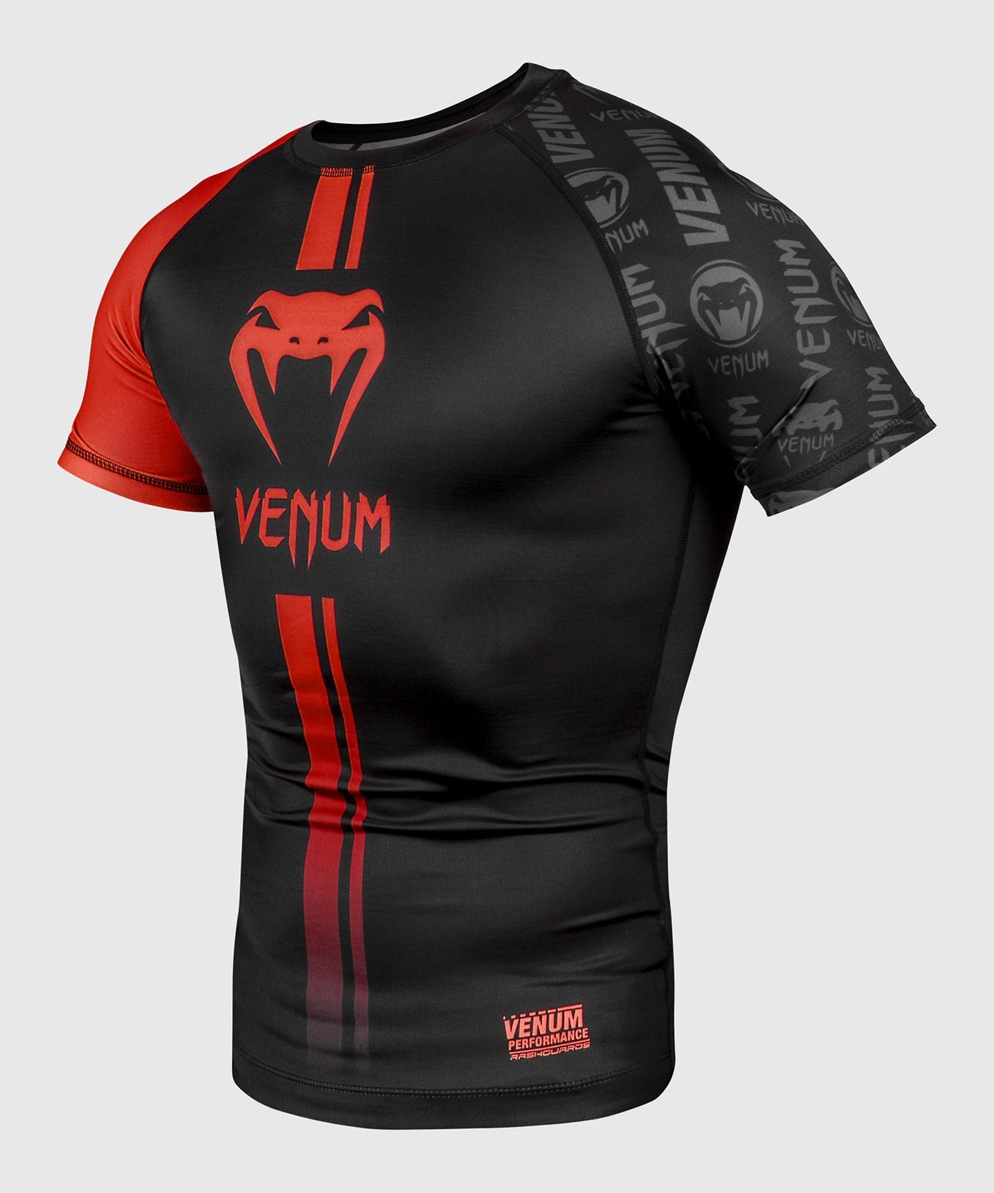 Venum Logos Rashguard - Short Sleeves - Black/Red