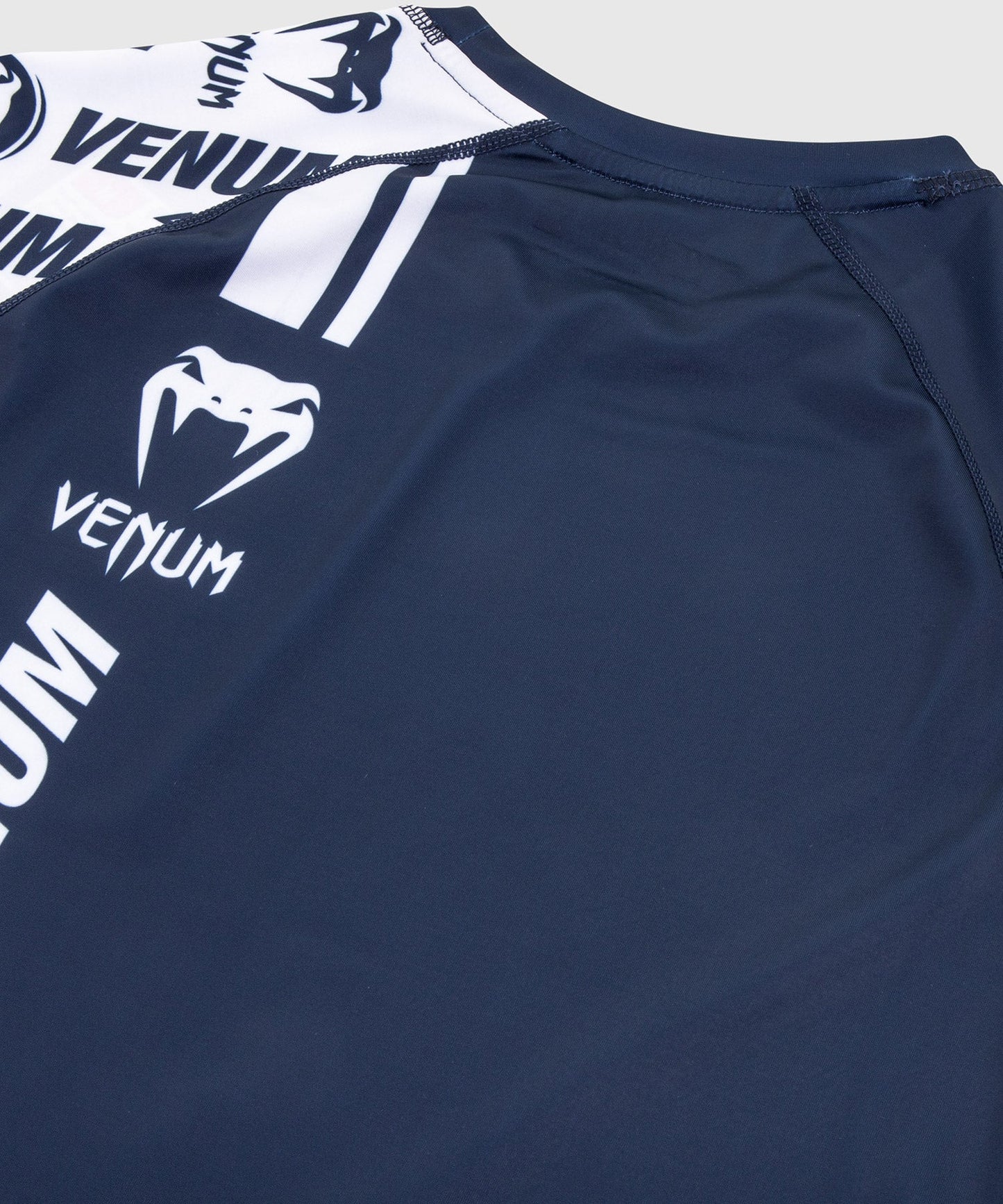 Venum Logos Rashguard - Short Sleeves - Navy Blue/White