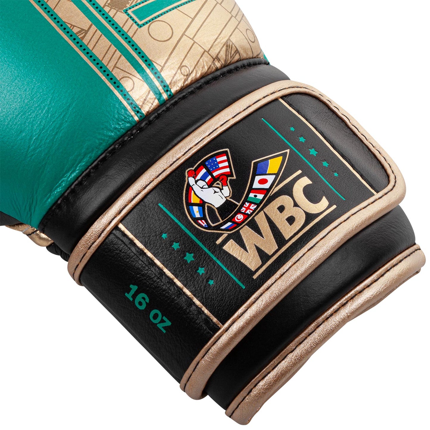 Venum Shield Pro Boxing Gloves WBC Limited Edition - Velcro - Green Metallic/Gold