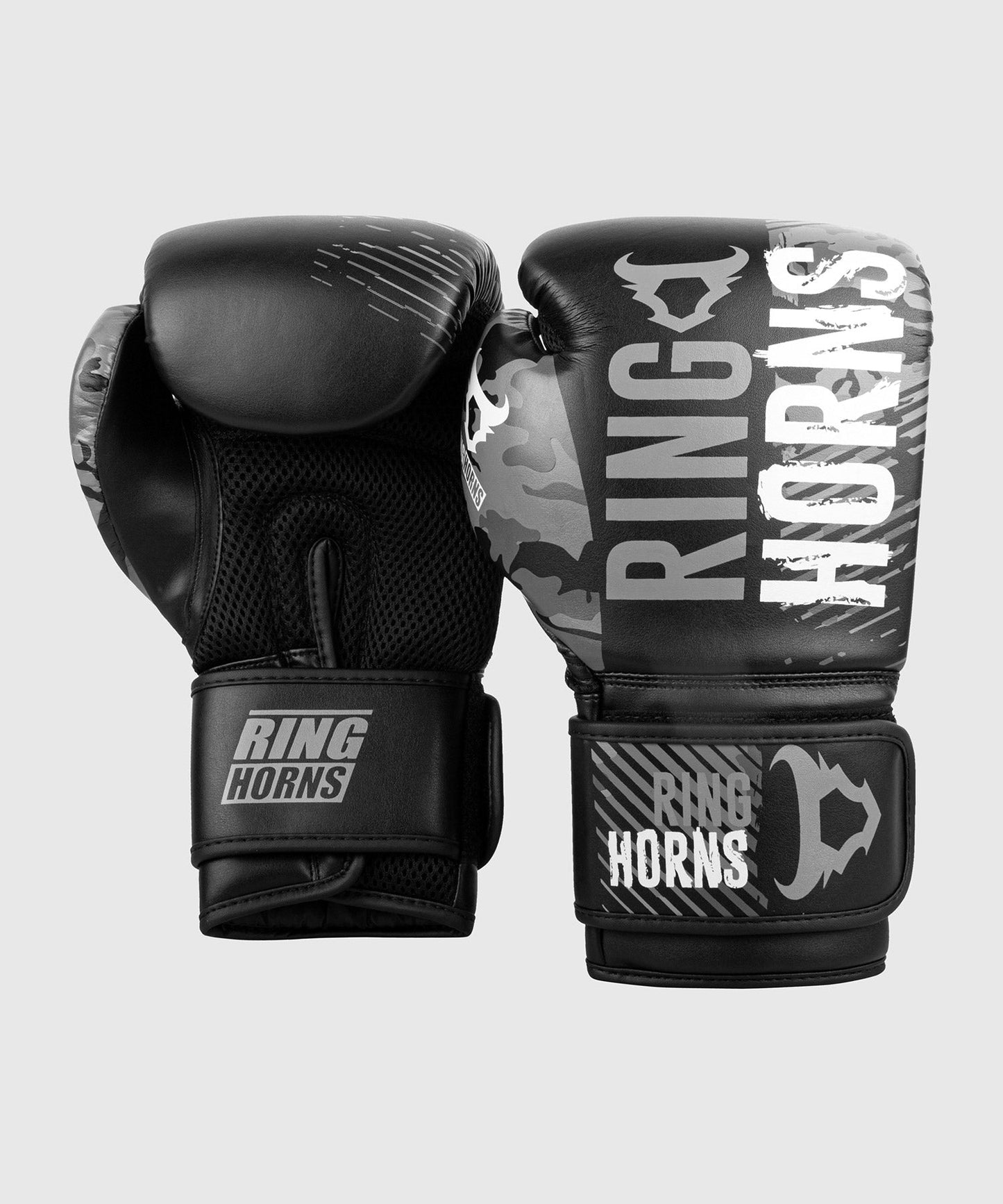 Ringhorns Charger Camo Boxing Gloves - Black/Grey