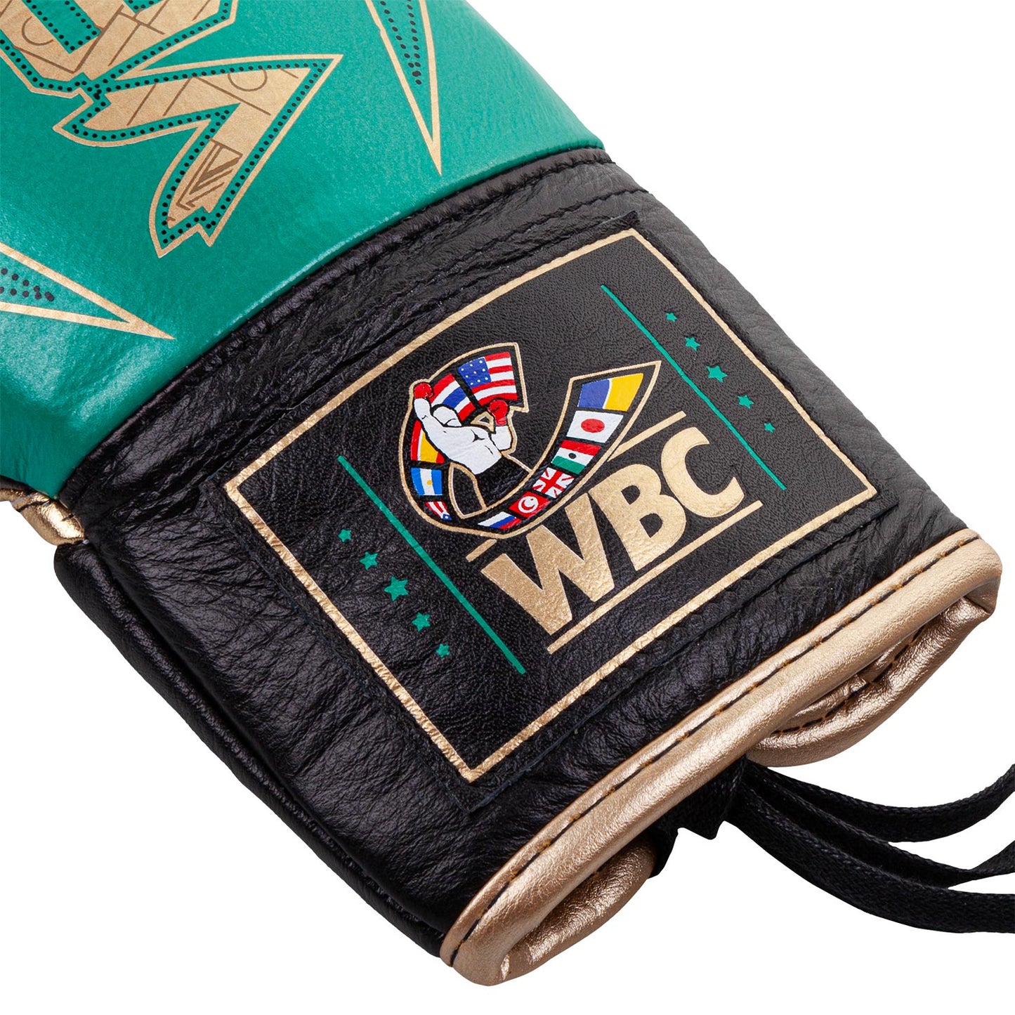 Venum Hammer Pro Boxing Gloves WBC Limited Edition - With Laces - Green Metallic/Gold