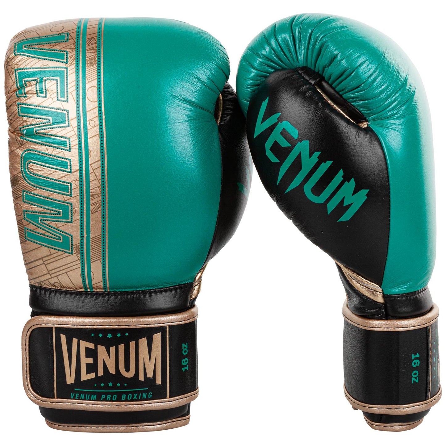 Venum Shield Pro Boxing Gloves WBC Limited Edition - Velcro - Green Metallic/Gold