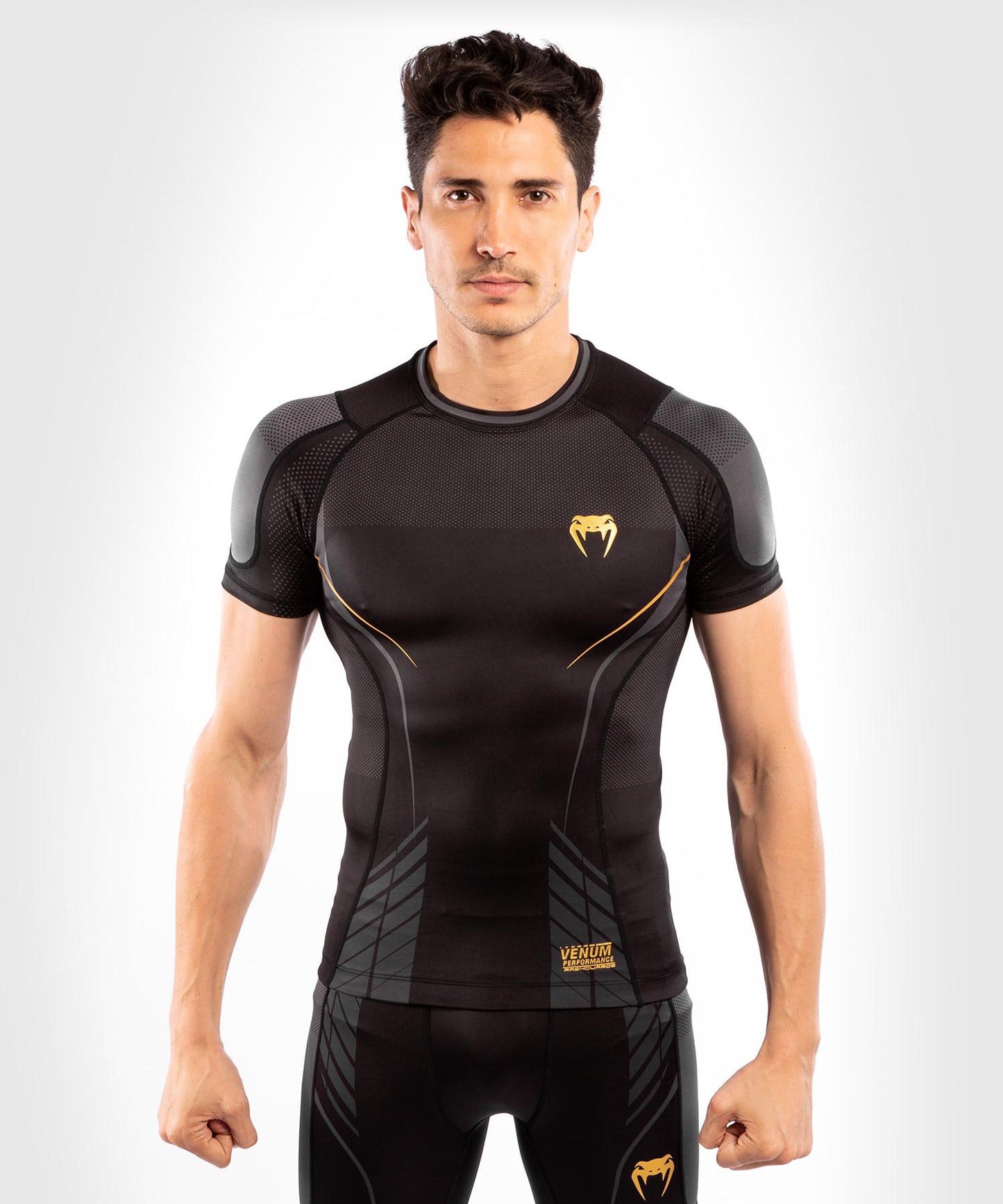 Venum Athletics Rashguard Short Sleeves – Black/Gold