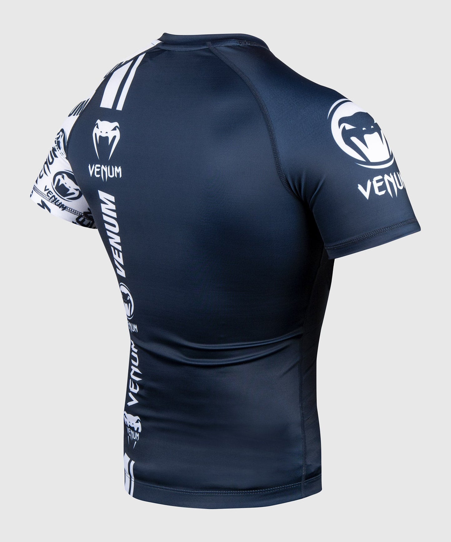 Venum Logos Rashguard - Short Sleeves - Navy Blue/White