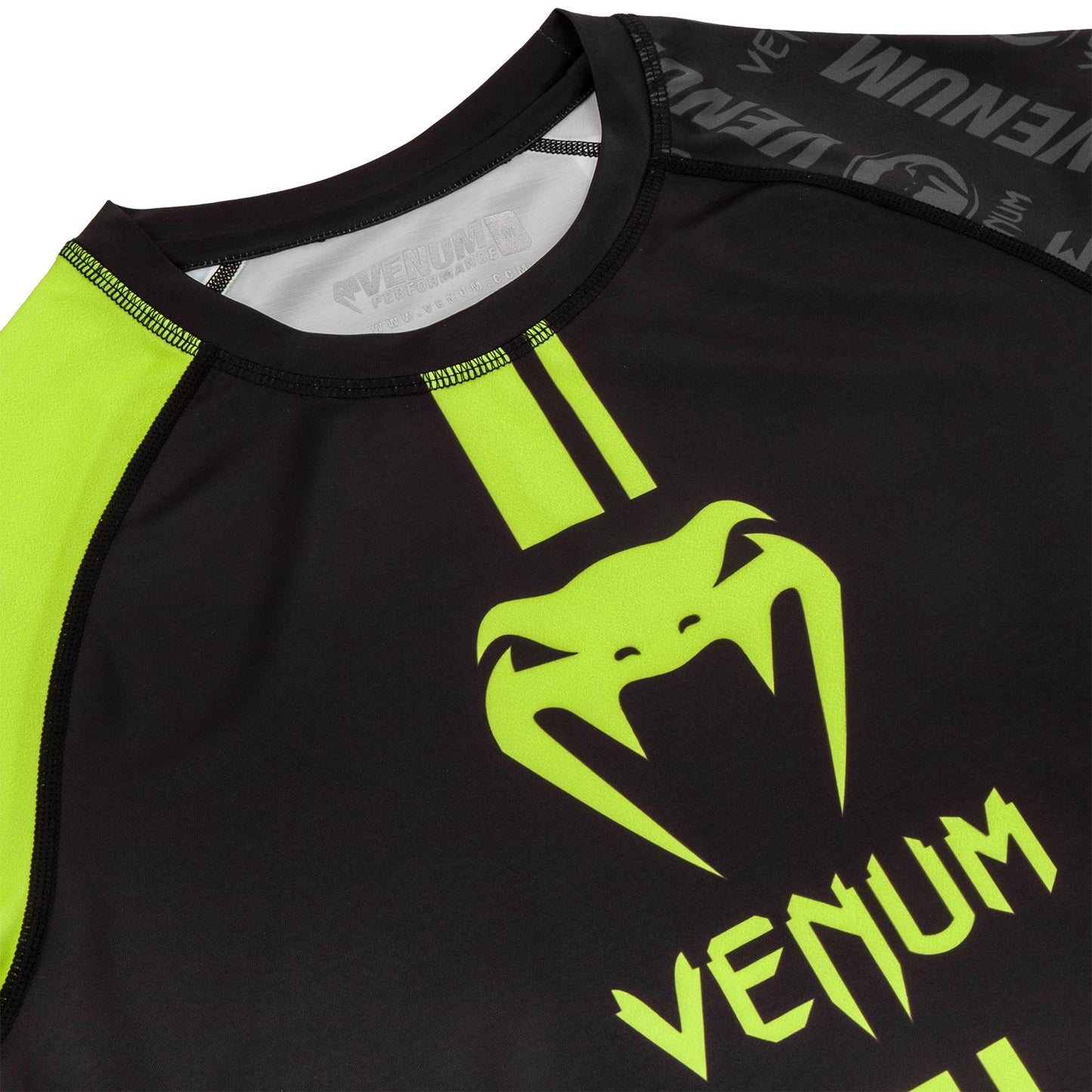 Venum Logos Rashguard - Long Sleeves - Black/Neo Yellow