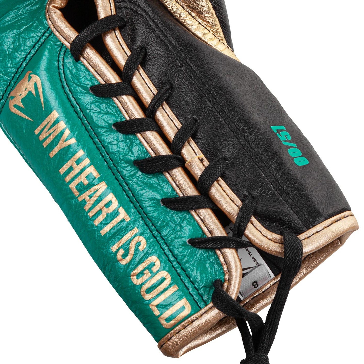 Venum Hammer Pro Boxing Gloves WBC Limited Edition - With Laces - Green Metallic/Gold