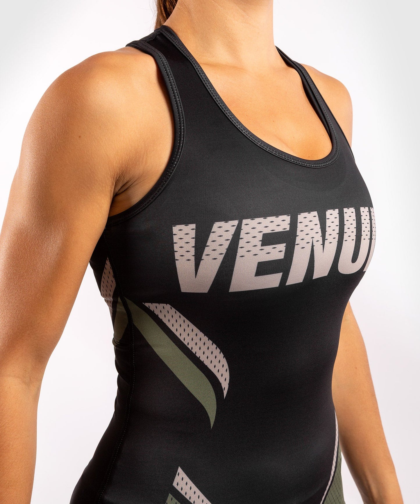 Venum ONE FC Impact Tank top - for women - Black/Khaki